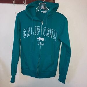 Reflex Teal ‘California’ USA Zip Hoodie‎